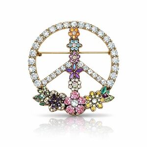 🌷 Colorful Peace Sign Brooch